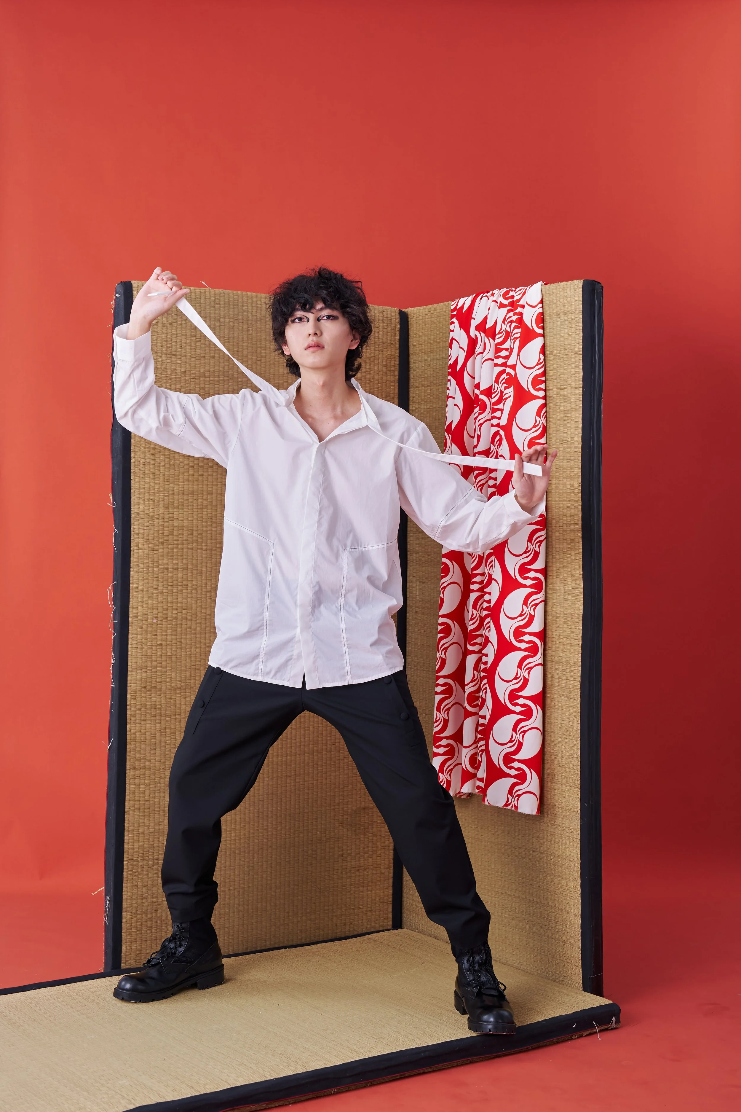 Deconstructed Collar Tie Shirt (White) — INF - Garment for the